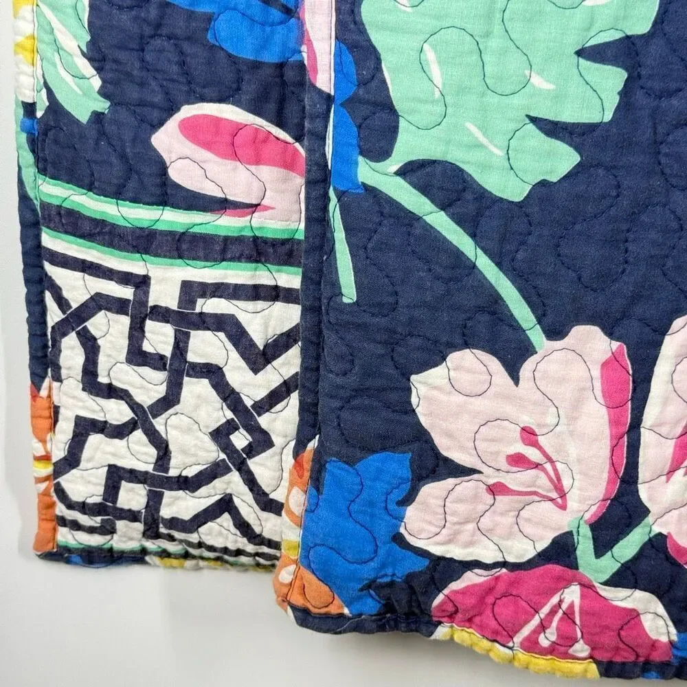 Vera Bradley Maybe Navy Quilt two piece set pillow shams 20x26